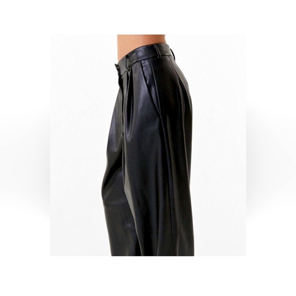 NOLI relaxed fit faux leather trousers , wide leg